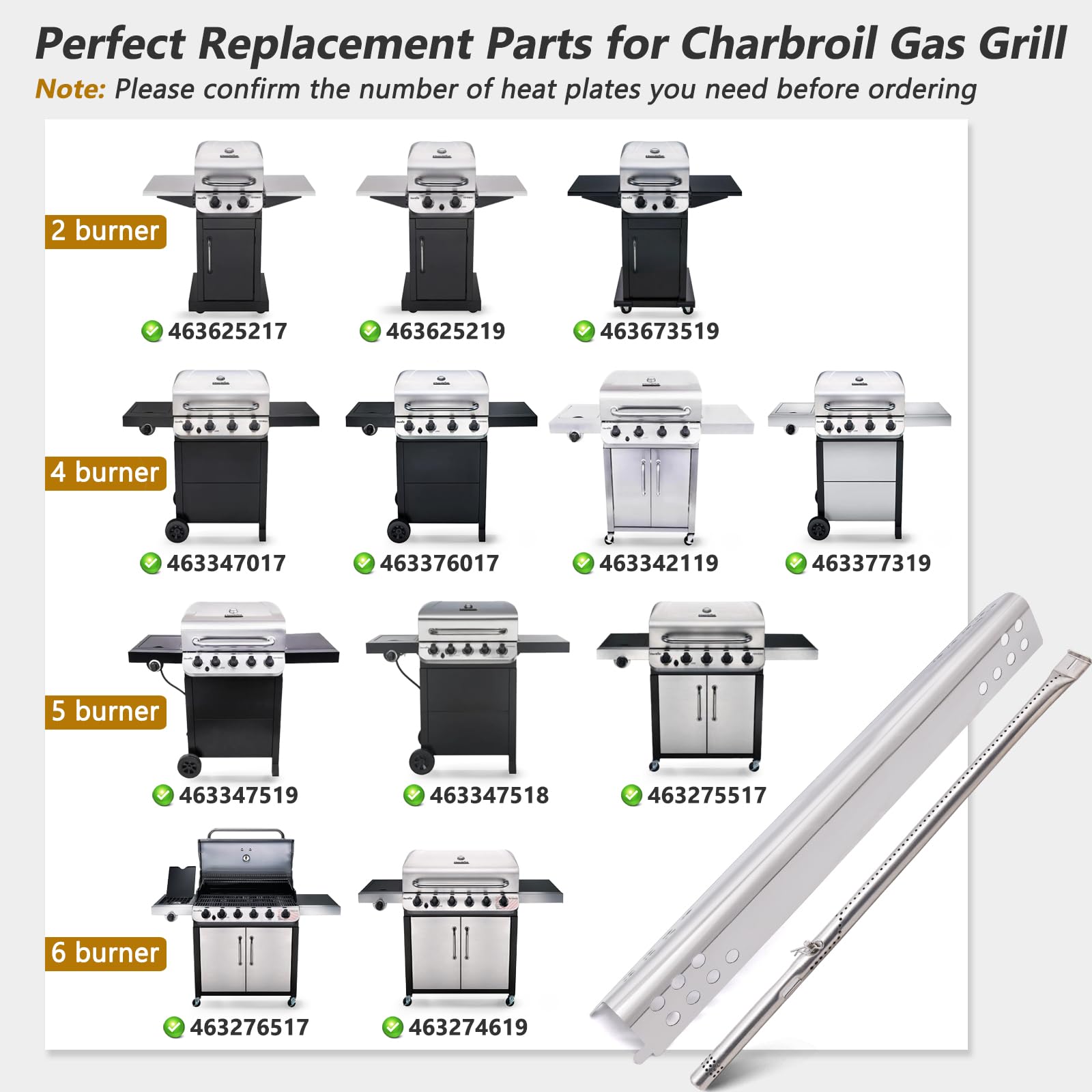 Criditpid stainless heat plates for precise heat distribution on Char-Broil grills