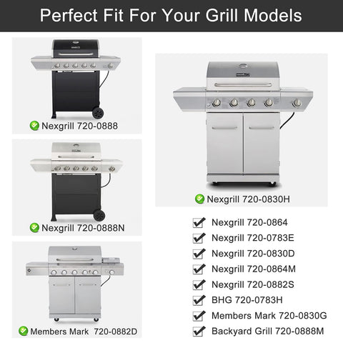 Criditpid 5-pack compatible with Nexgrill and Kenmore grills.