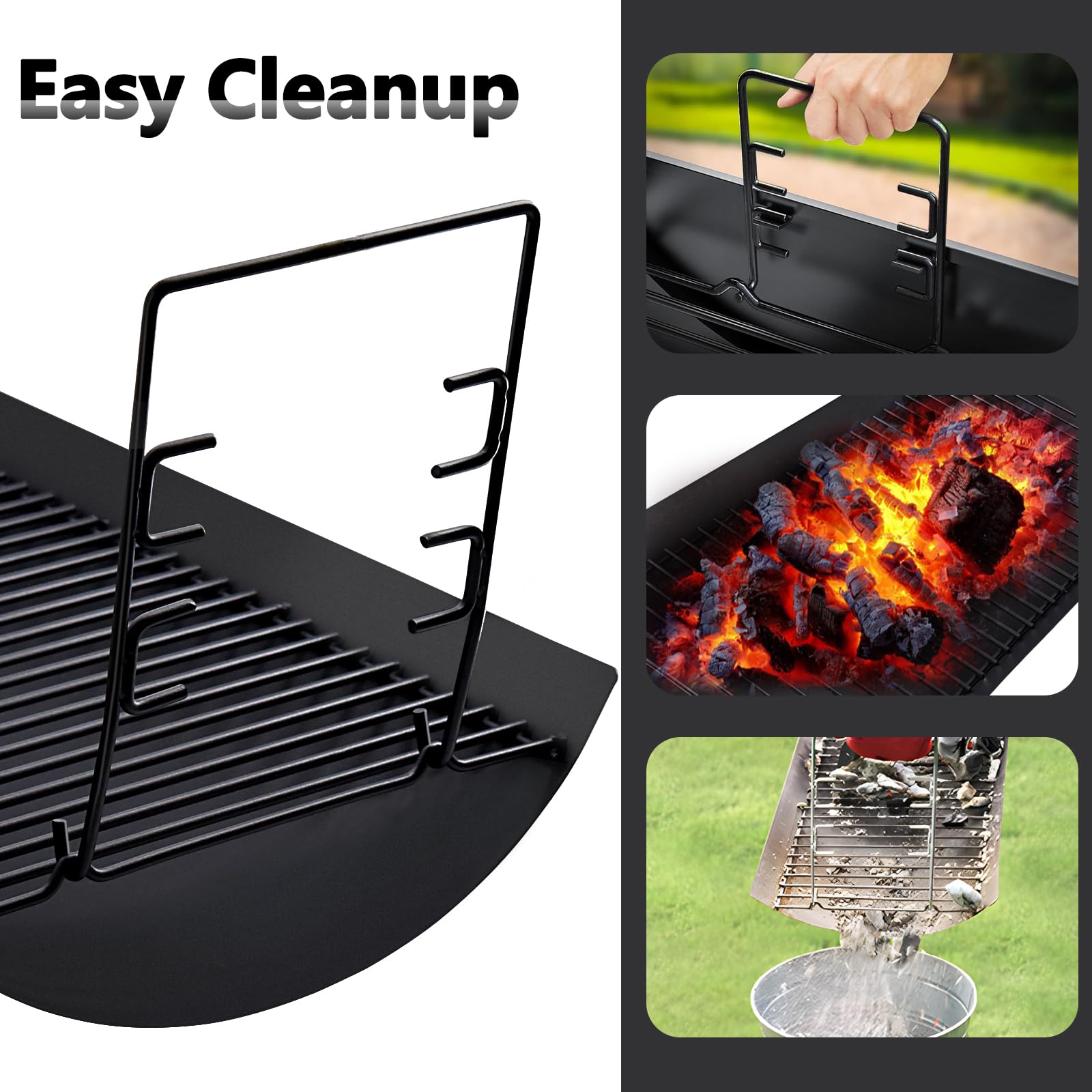 Criditpid porcelain coated steel ash pan resists rust and wear