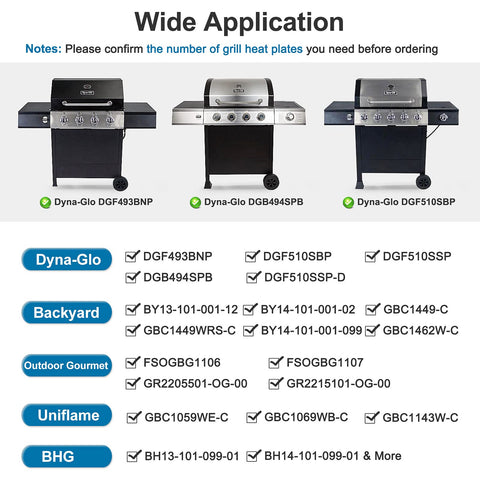 Criditpid replacement heat plates for multiple grill models, simple swap-in design.