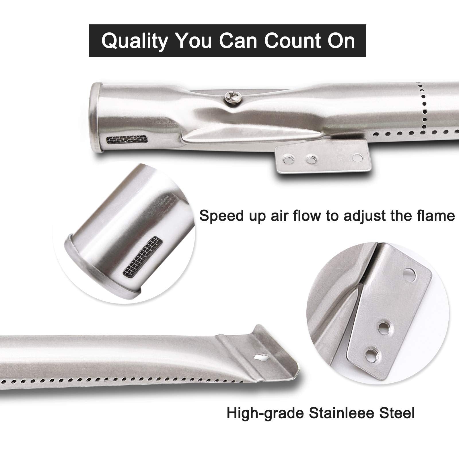 Criditpid 14-7-8in burner-tube view for precise Nexgrill replacement.