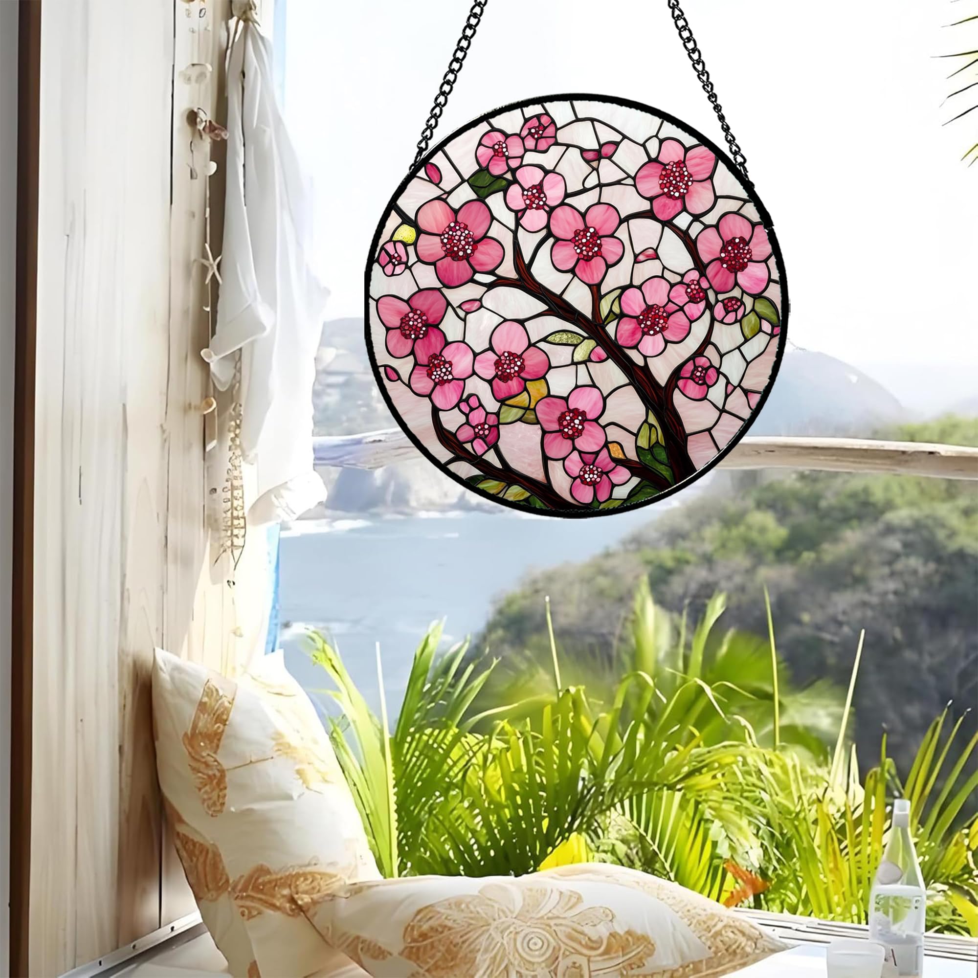 CRISGIF birth flower stained glass decor adds meaningful charm to celebrations.