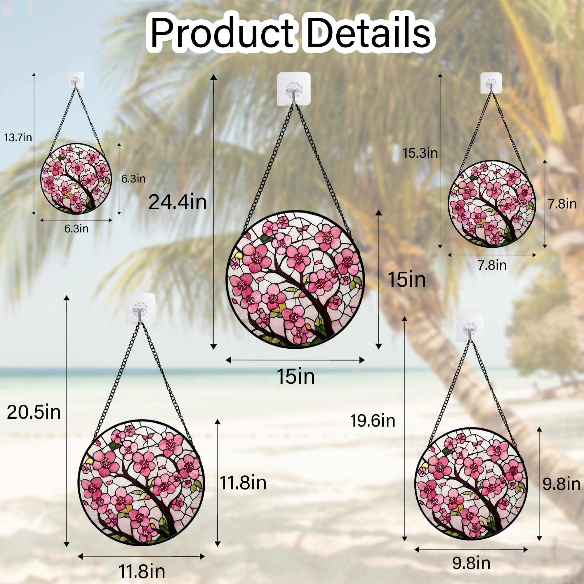 CRISGIF gift-ready stained glass cherry blossoms offers elegant decor for gifting.