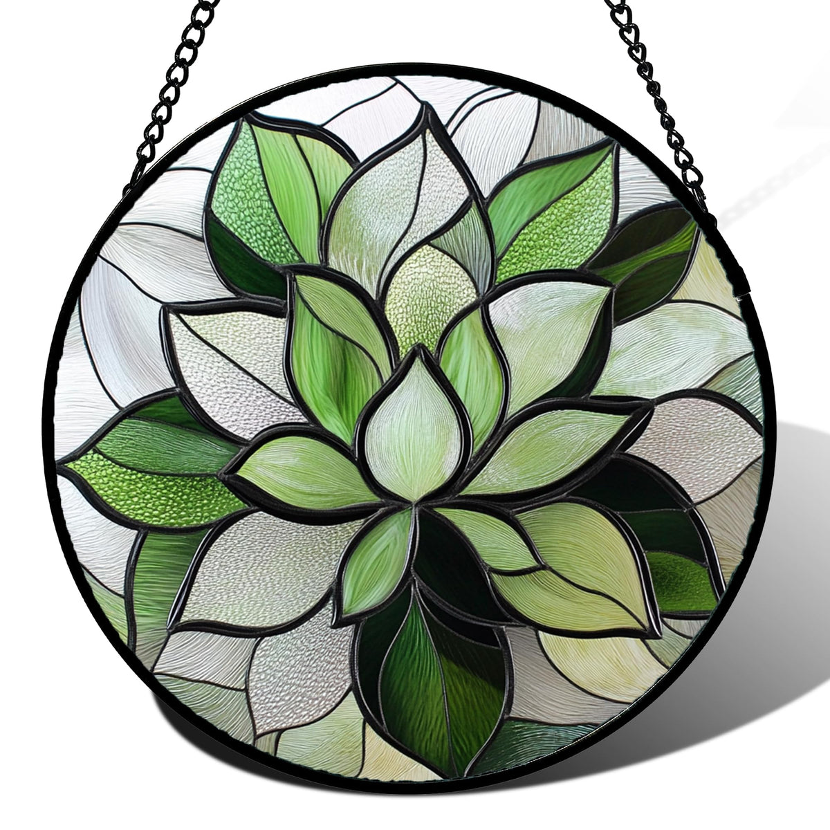 CRISGIF Green Lotus Suncatcher window hanging adds color and a vibrant focal point in sunlight