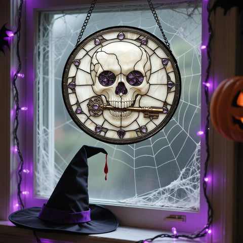 CRISGIF door display stained glass window hanging elevates entry charm.