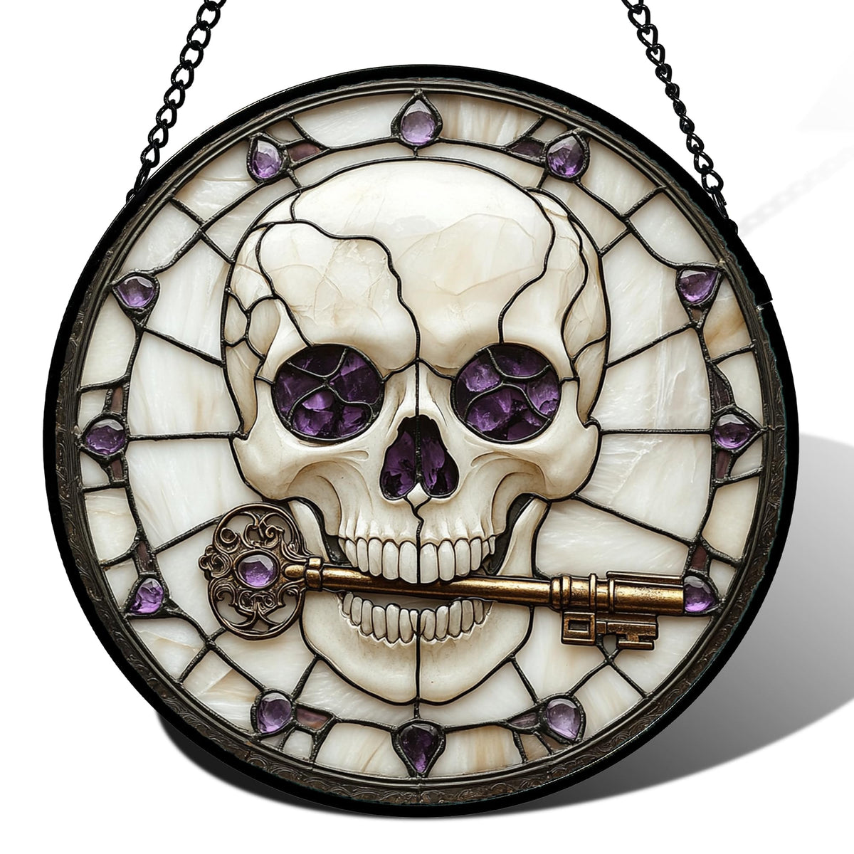 CRISGIF ghosts stained glass window hanging casts eerie Halloween shadows.