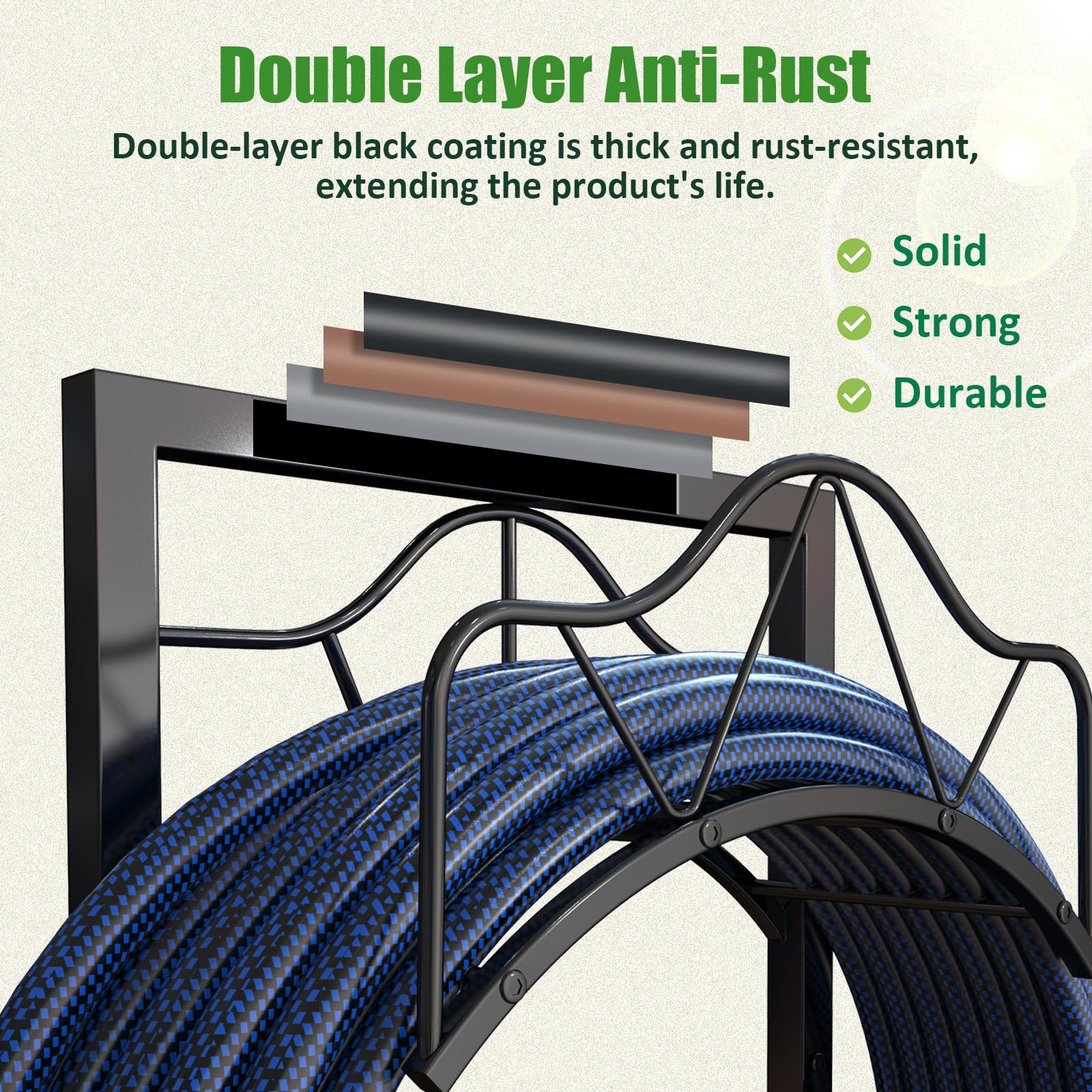 Crixny rust-resistant finish protects the rack from moisture and sun exposure.