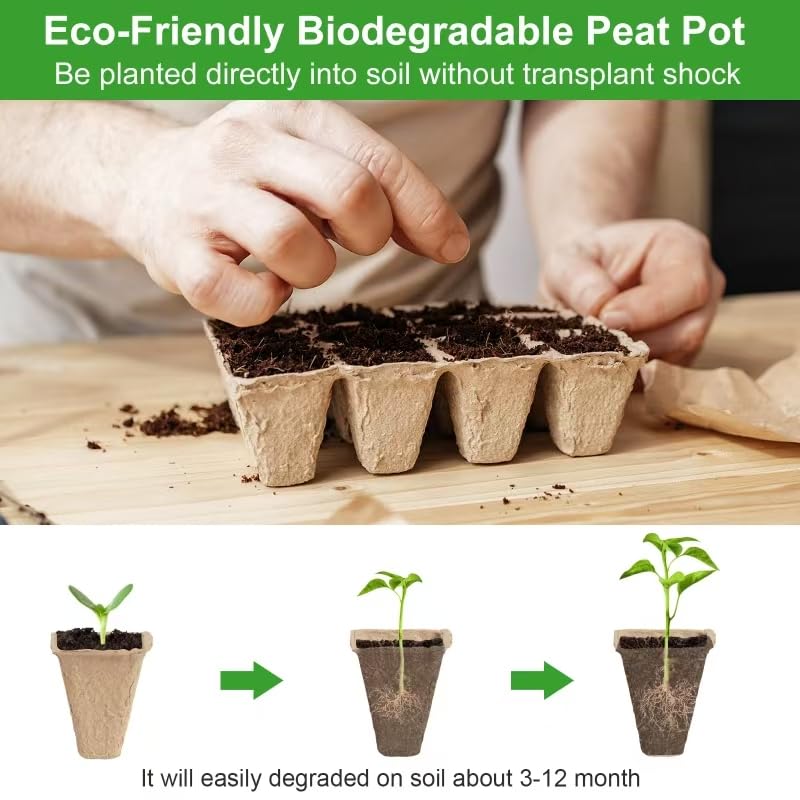 CRNHIGY biodegradable seedling pots simplify planting directly in soil