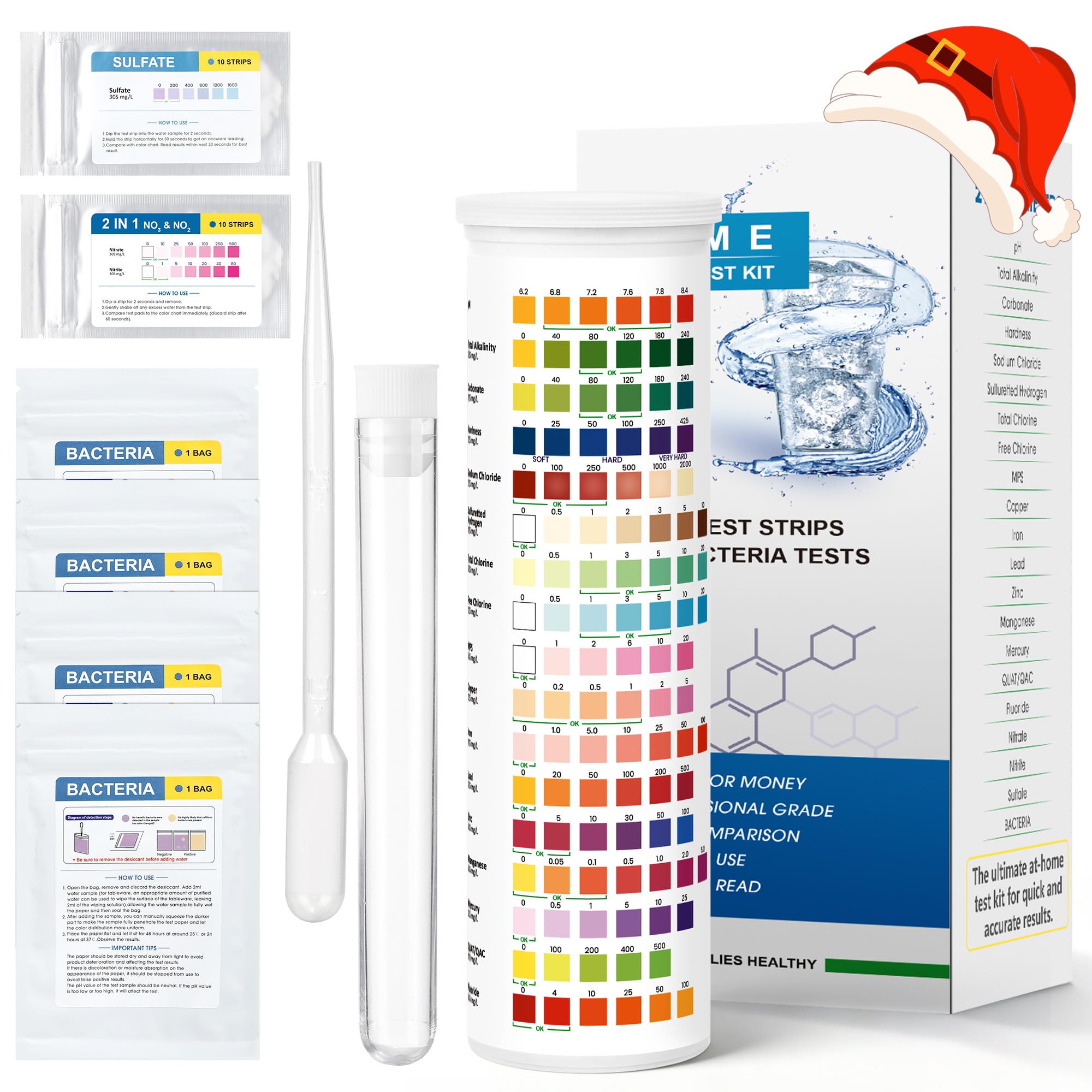 Crobirware 21-in-1 test kit front view for home water analysis