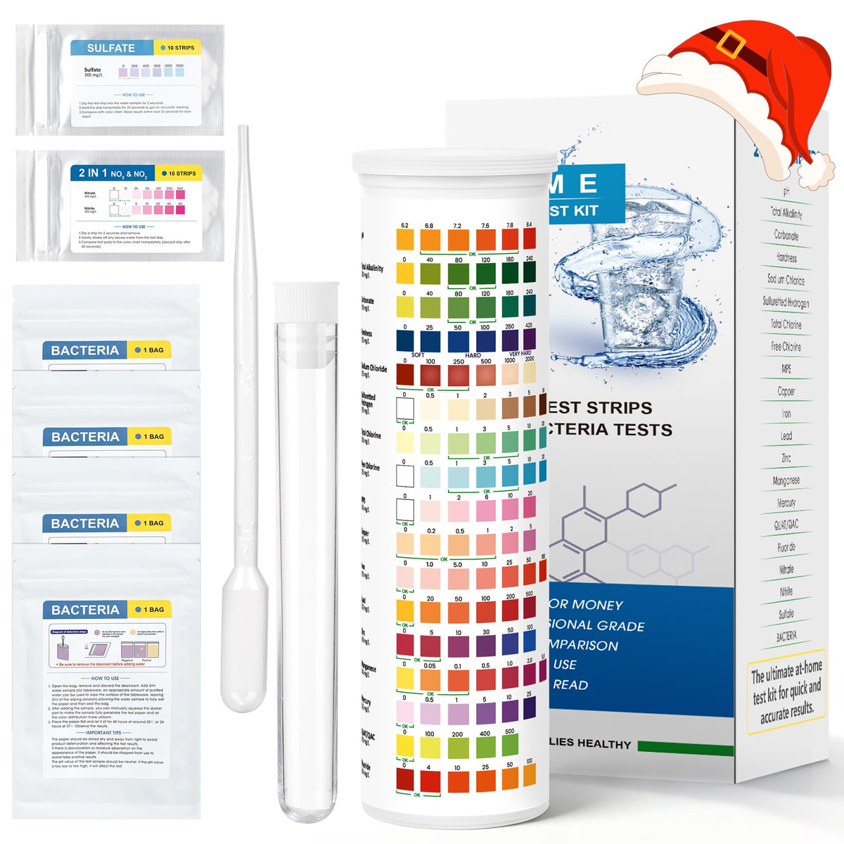 Crobirware 21-in-1 test kit front view for home water analysis