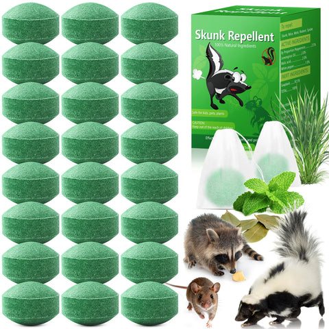 Crobirware peppermint-skunk-ball deters skunks with a safe peppermint scent around your home