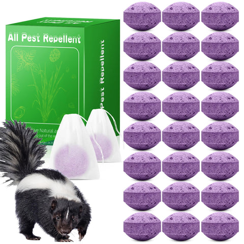 Crobirware 24-pack skunk repellent outdoor pouches deter raccoons and skunks around homes.