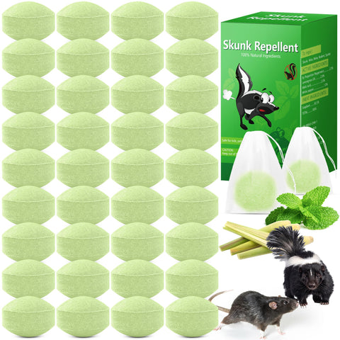 Crobirware 36-pack peppermint skunk repellent packaging deters intruders safely around home