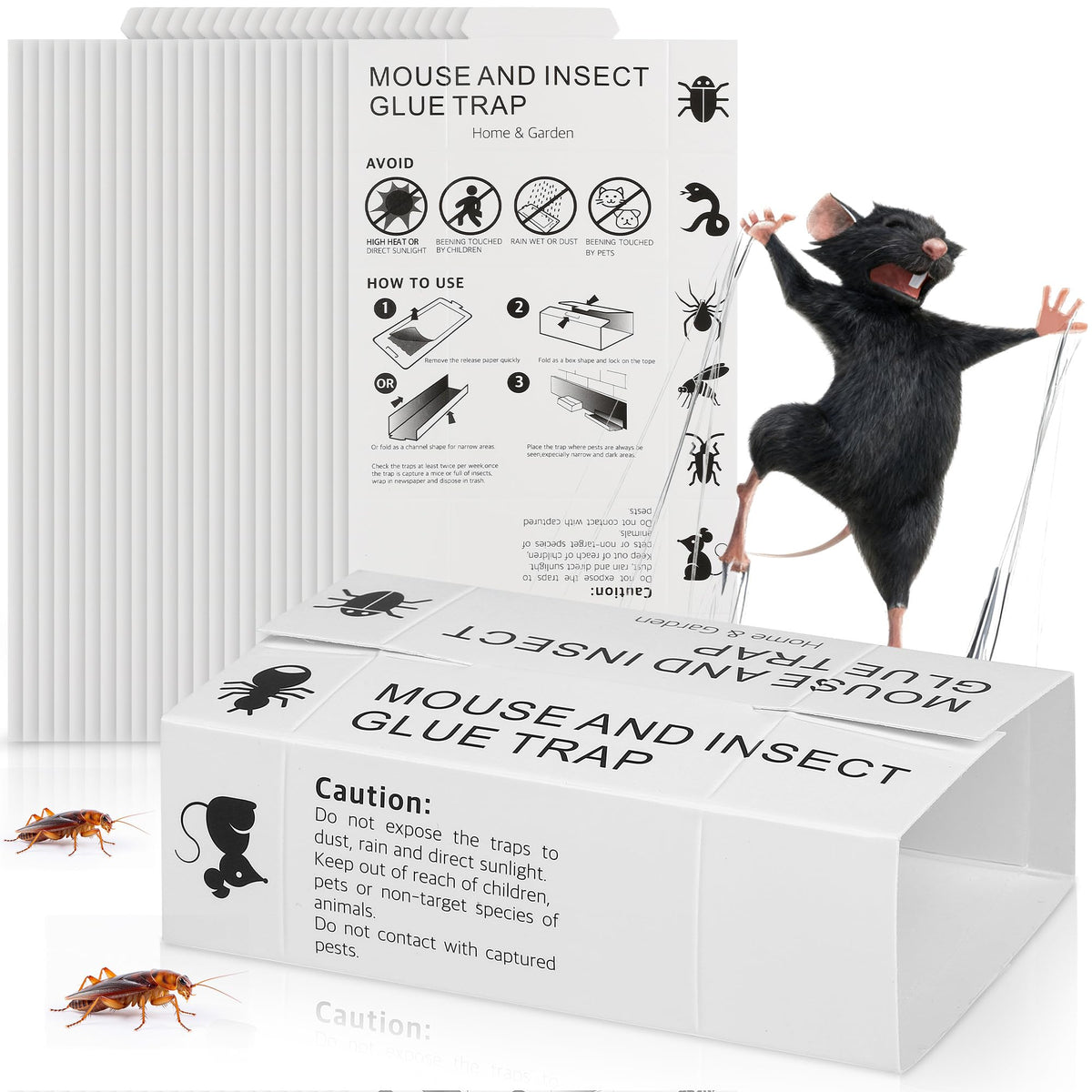 Crobirware 36Pack traps indoors for reliable pest control in homes and offices.