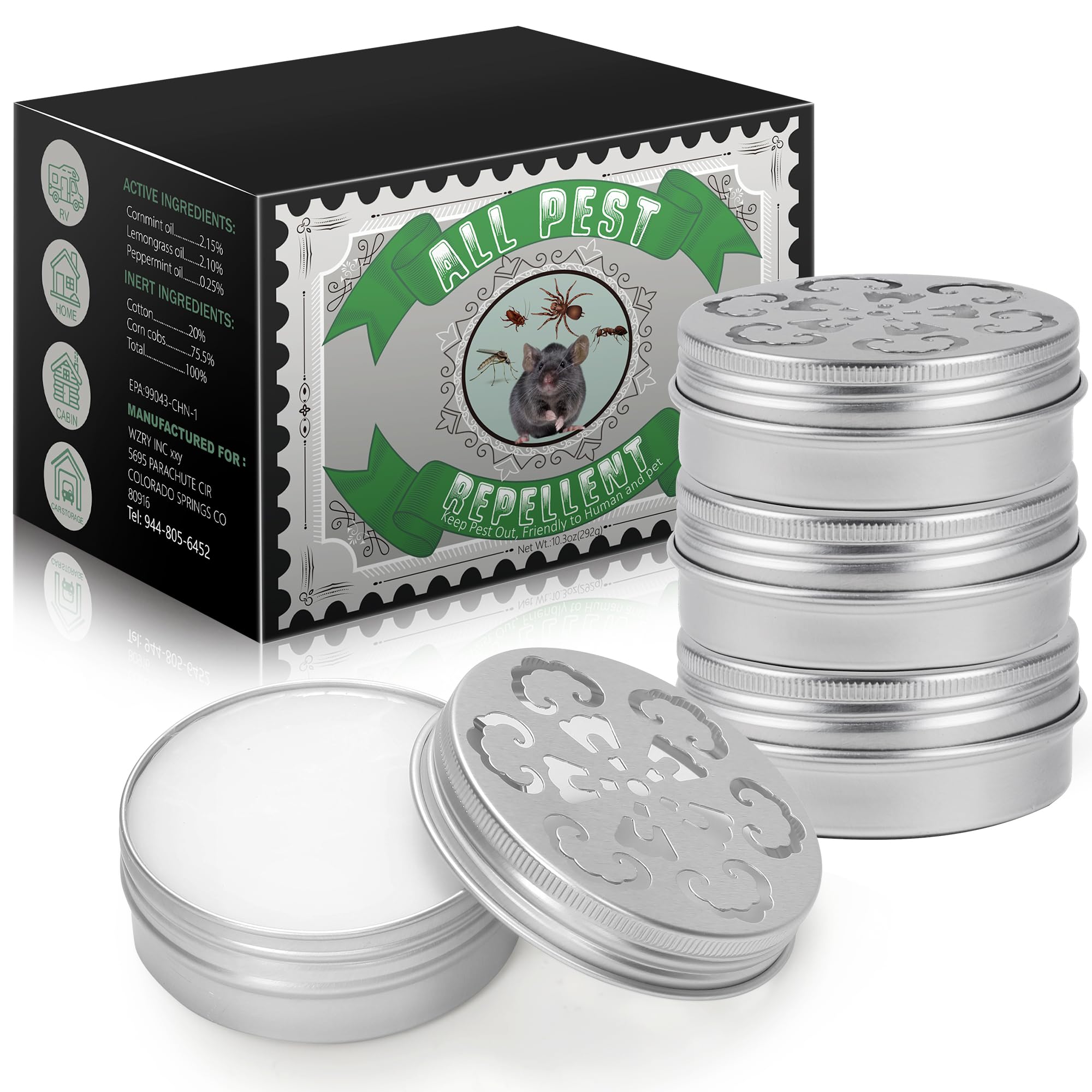 Crobirware 4-pack rodent repellent for car engines deters pests with peppermint scent