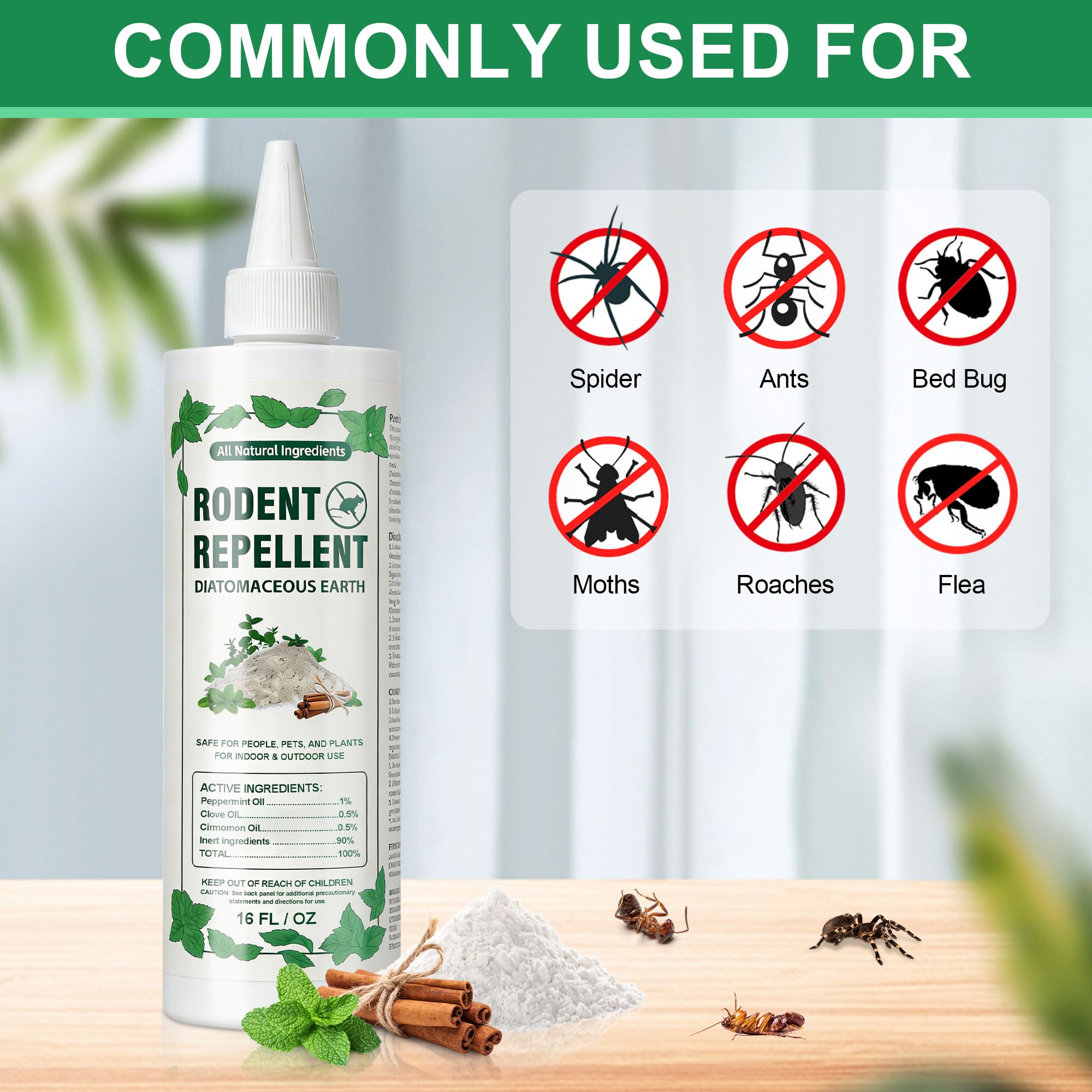 Crobirware Diatomaceous Earth with powder duster included for precise application.