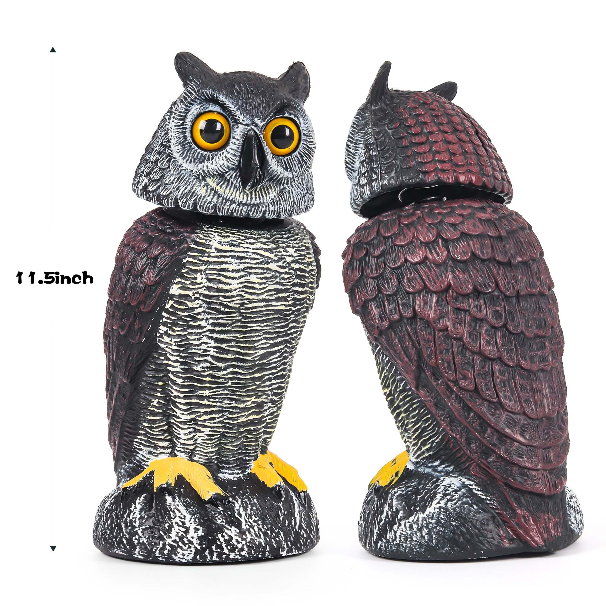 Crobirware owl statue with detailed hand-painted finish appears lifelike