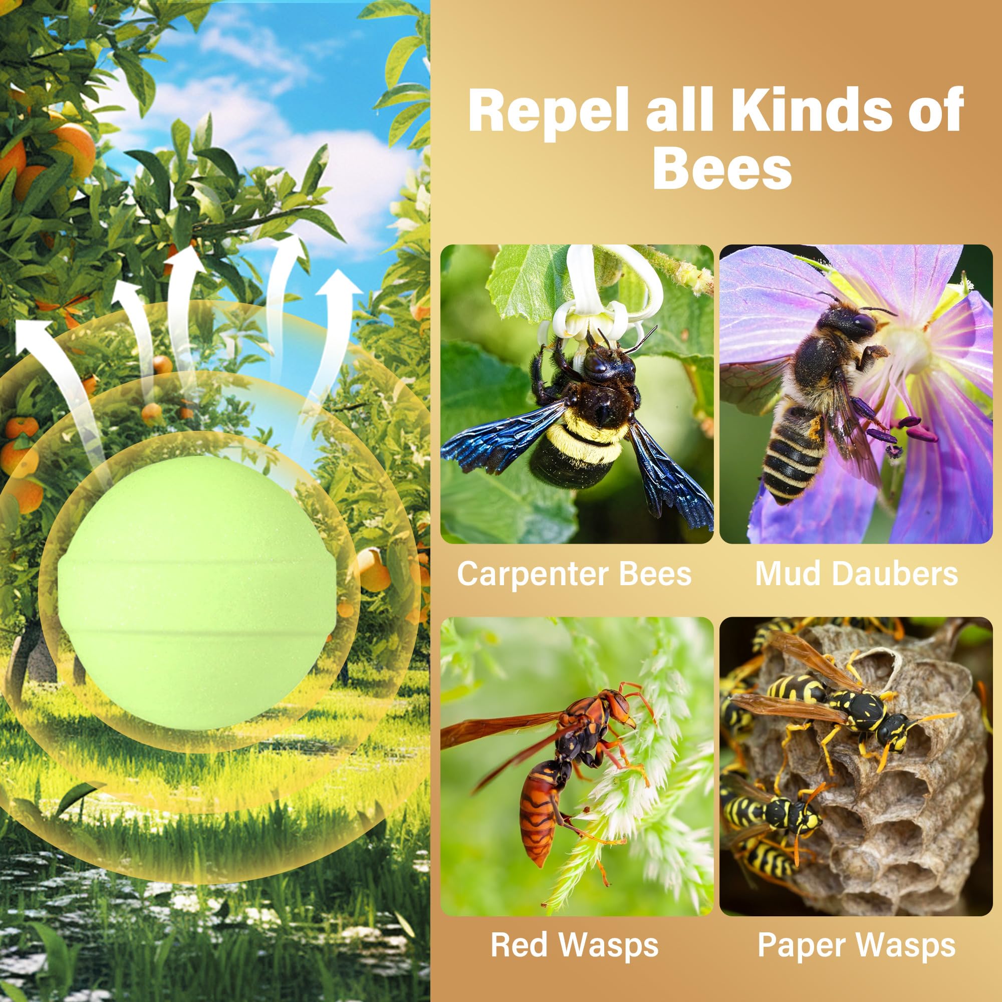 Crobirware Peppermint oil ball repellent as a natural barrier for bees.