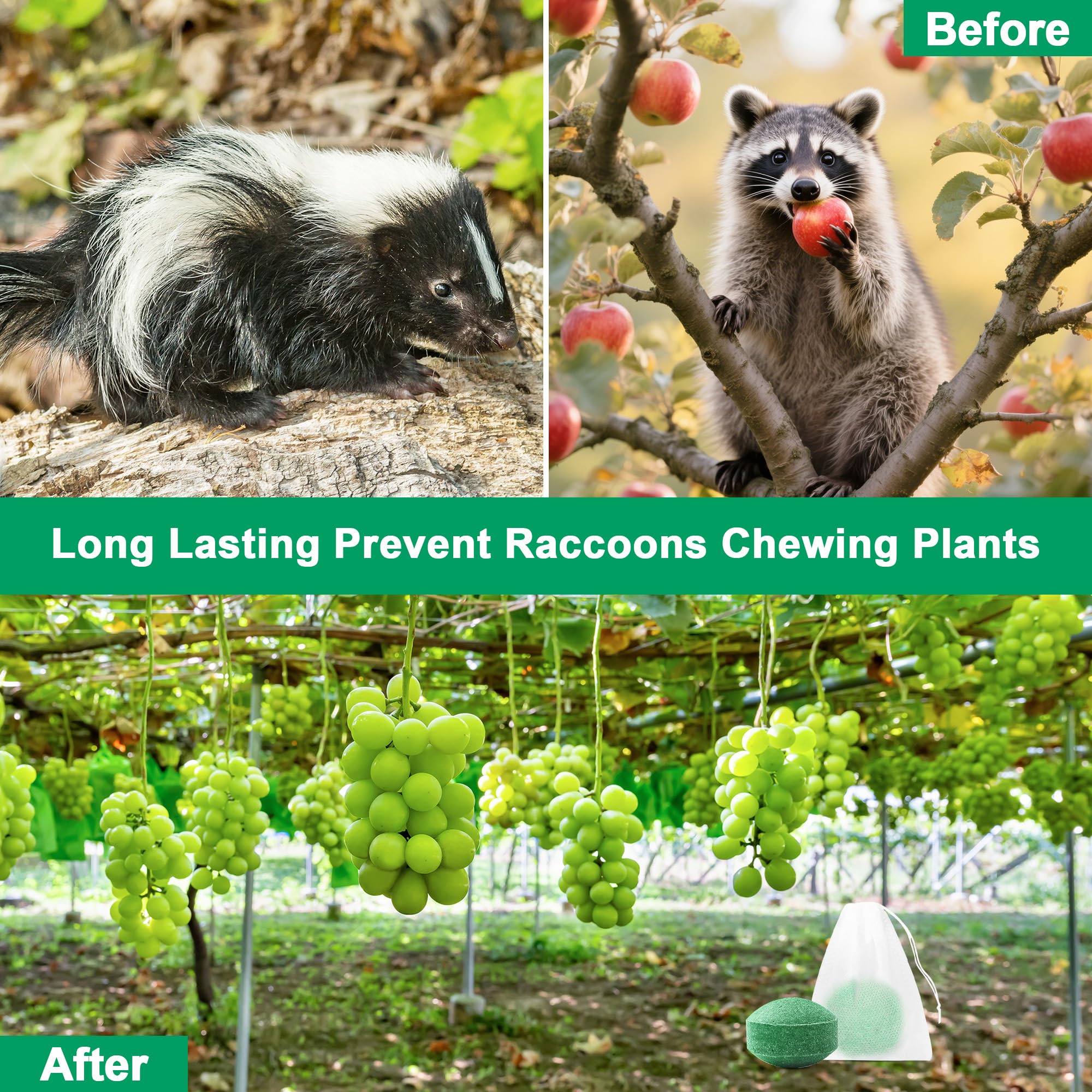 Crobirware raccoon-deterrent-ball-hanging shows easy garage placement for ongoing deterrence