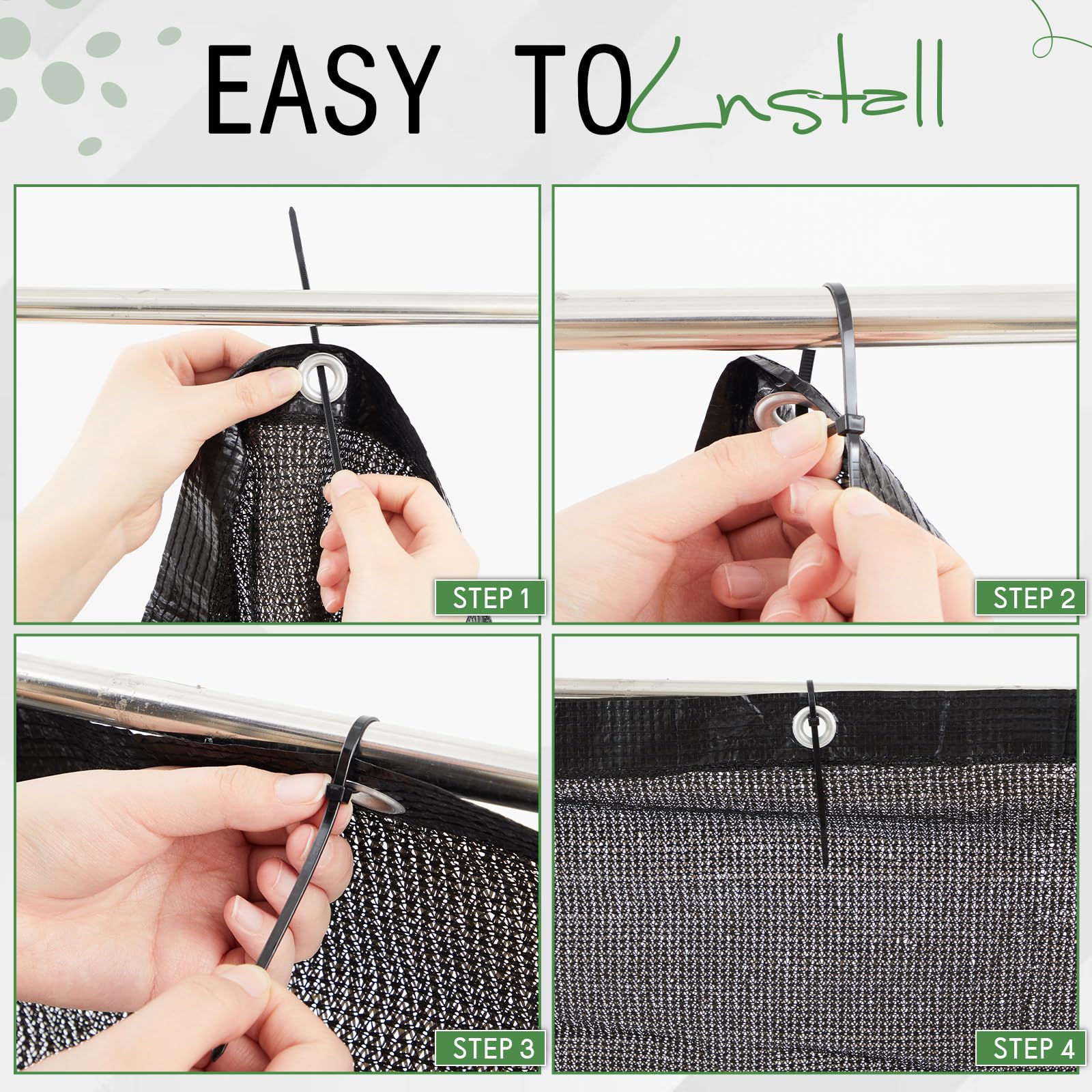 CroBlissful balcony cover shown with ties demonstrates quick, tool-free installation