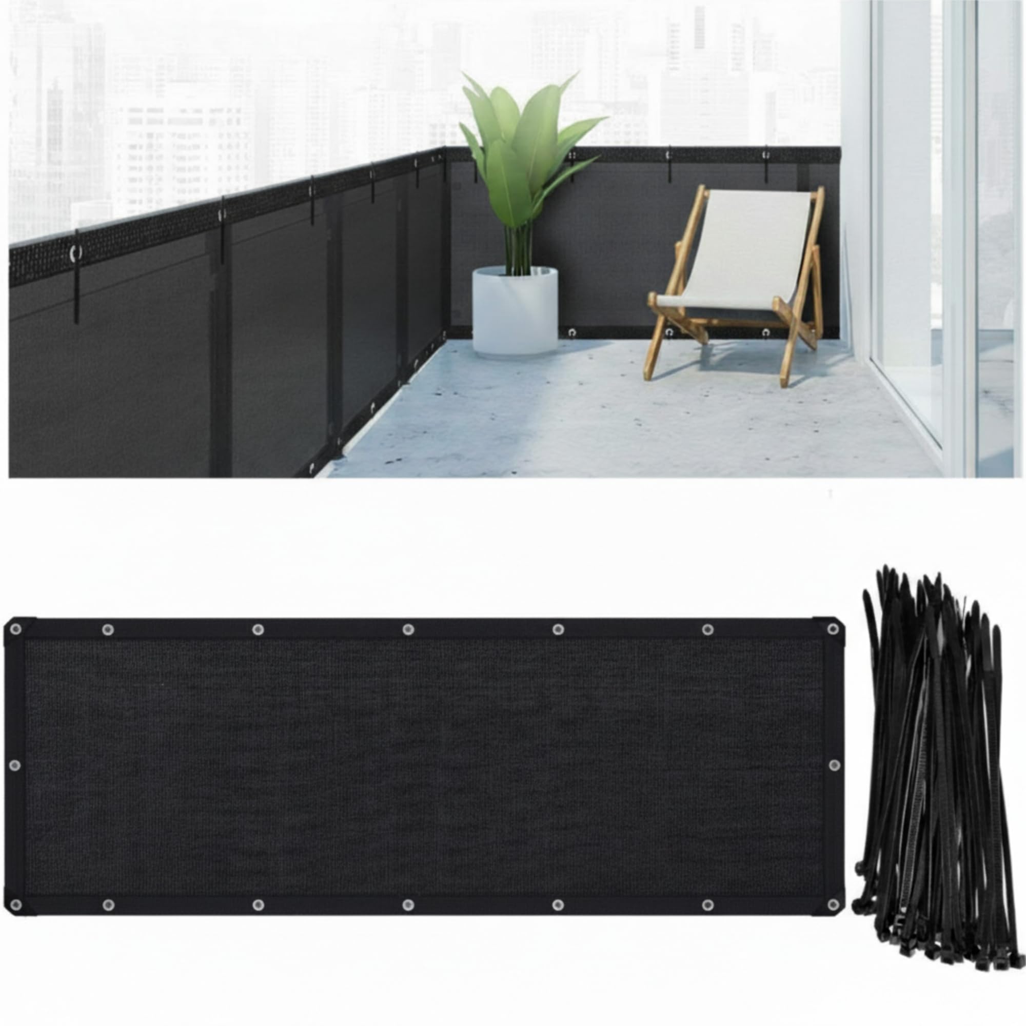 CroBlissful balcony screen privacy fence cover providing discreet seclusion with breathable shading