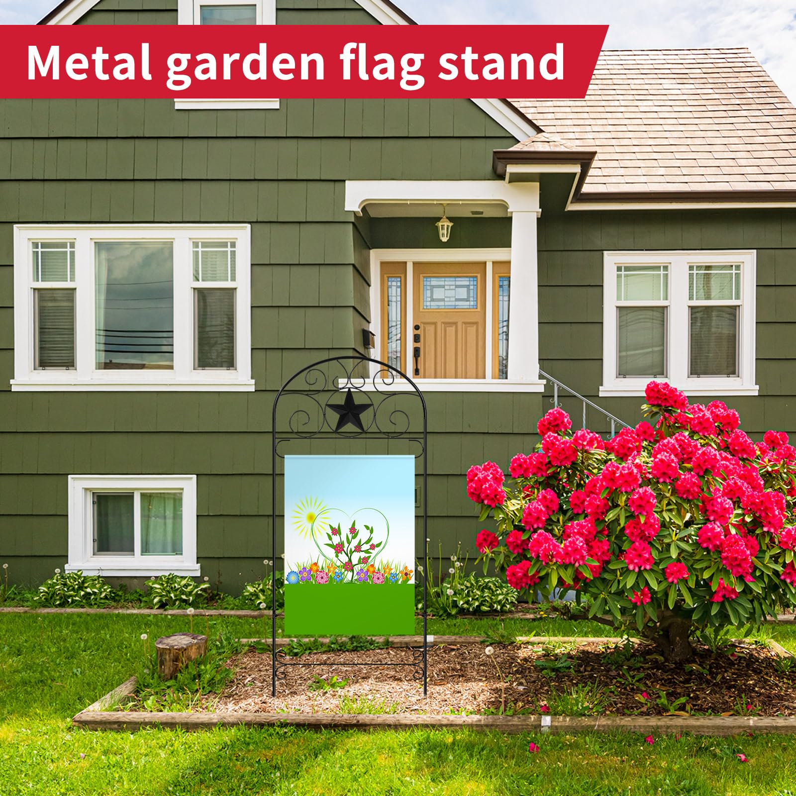 CroBlissful easy-assemble garden flag stand for quick flag changes