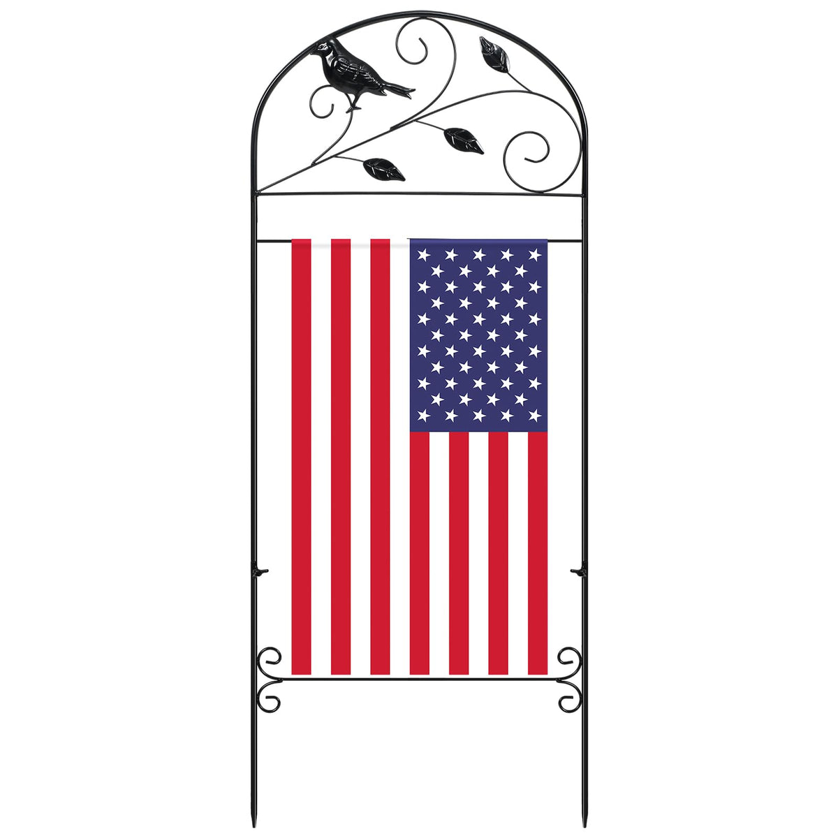 CroBlissful flag holder stand with pattern design enhances outdoor decor.