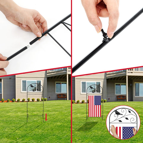 CroBlissful flag stand fits flags up to 14 x 25 inches effortlessly.