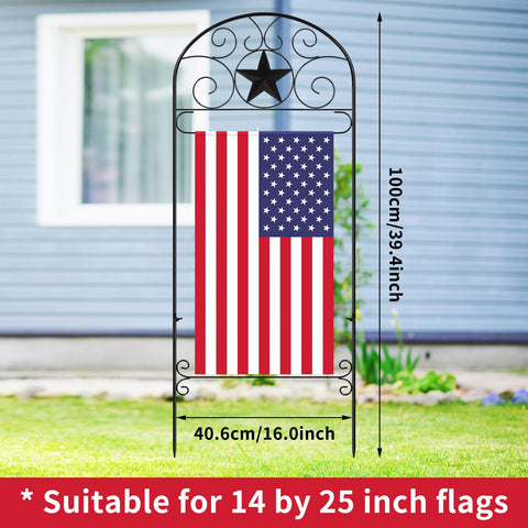 CroBlissful iron garden flag holder provides durable outdoor support