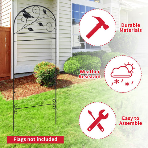 CroBlissful outdoor flag pole offers easy assembly for quick seasonal changes.