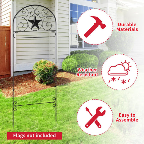 CroBlissful flag pole pattern design adds elegant backyard focal point