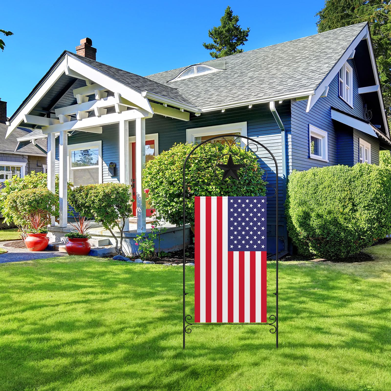 CroBlissful yard flag system enhances curb appeal and DIY decorating