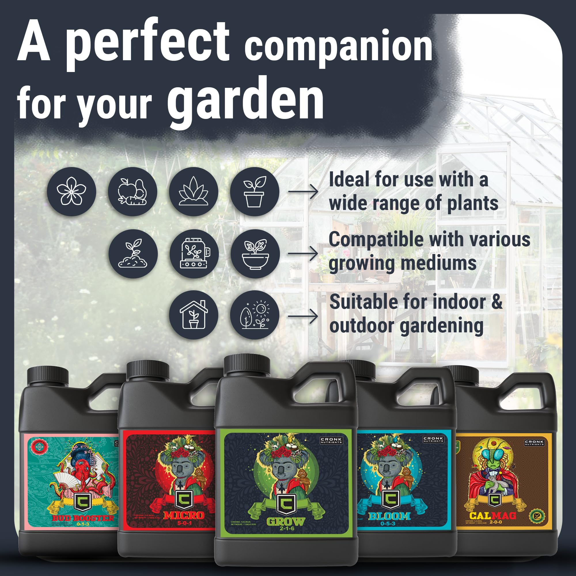 Full Cronk Nutrients Big Bud Kit laid out for easy reference.