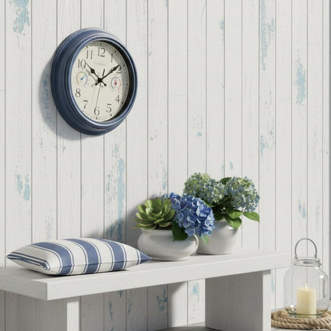 Crosstime indoor-outdoor clock functional in kitchens and bathrooms.