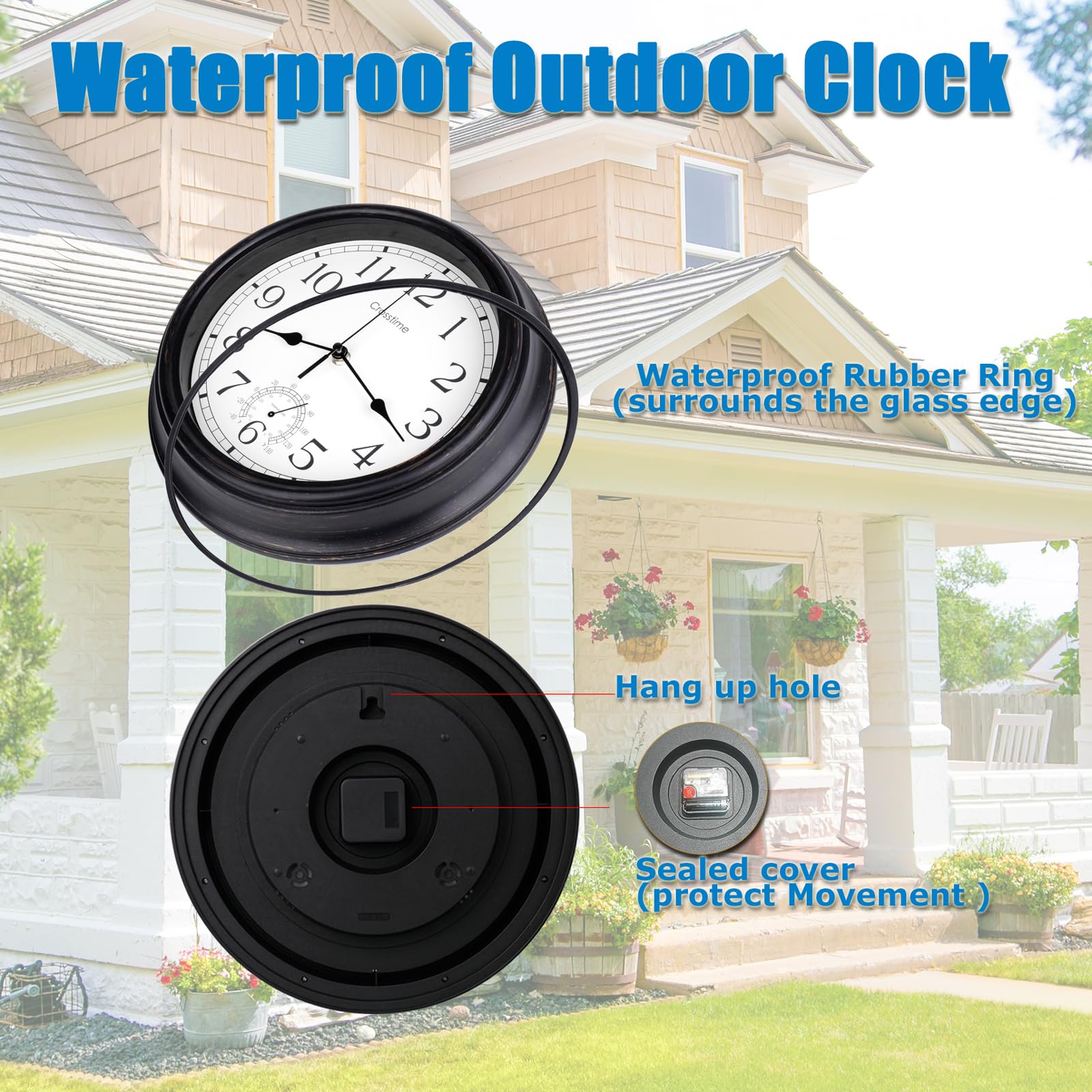 Ready to hang on a wall with simple setup for outdoor spaces