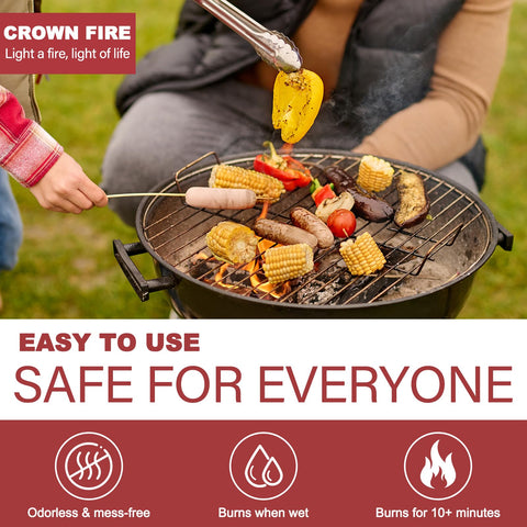 CROWN FIRE camping-bbq-firestarter ideal for quick ignition at the campsite.