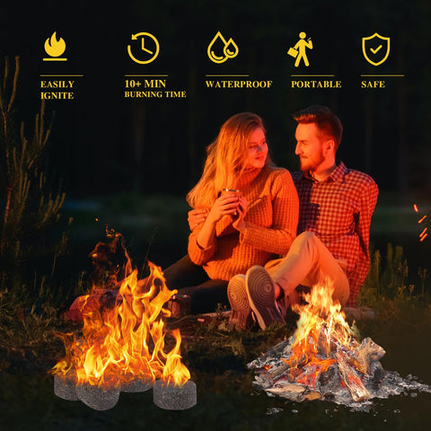 CROWN FIRE 60-count pack ideal for camping, grilling, and fireplaces.