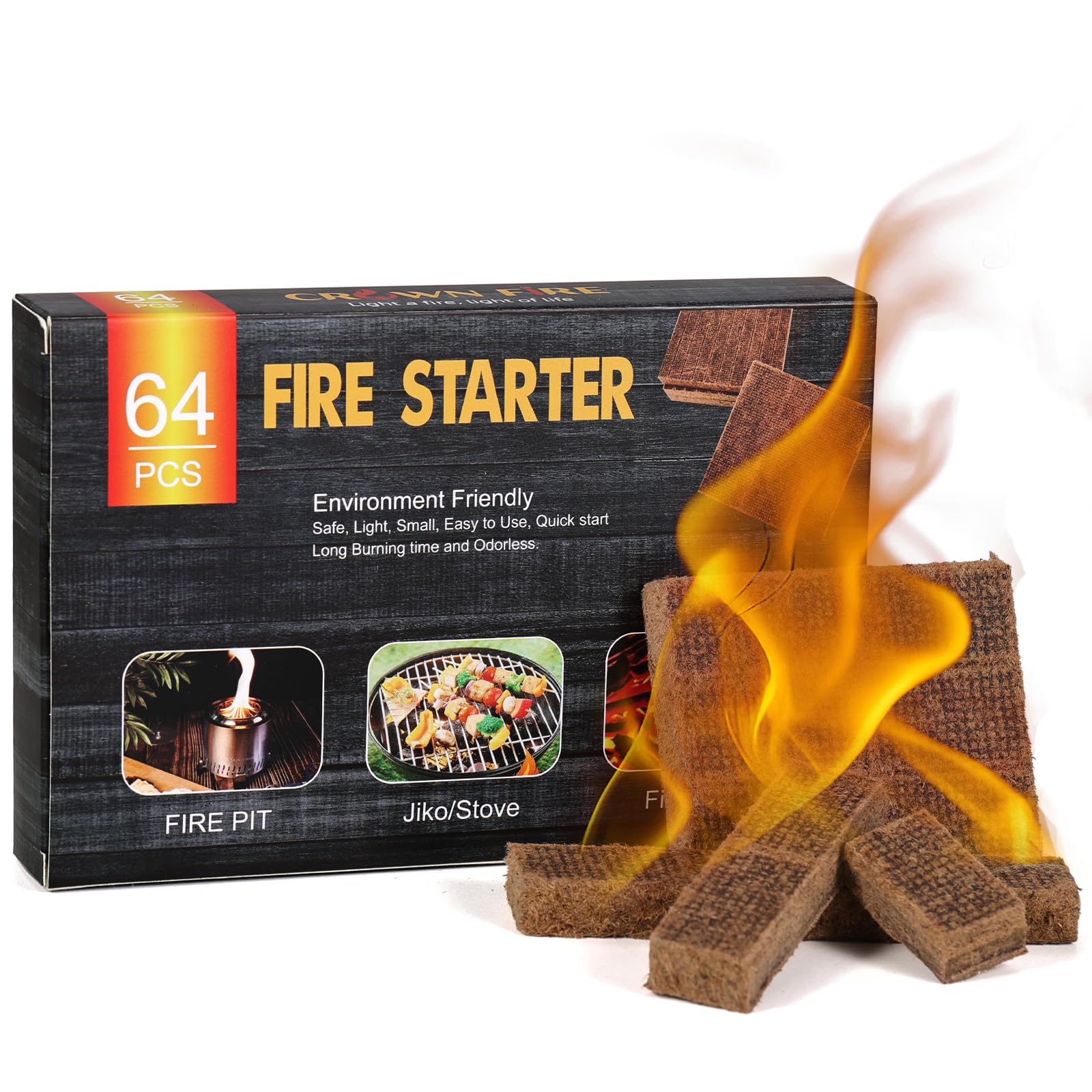 CROWN FIRE fire starters igniting a Solo Stove Mesa quickly for safe ignition
