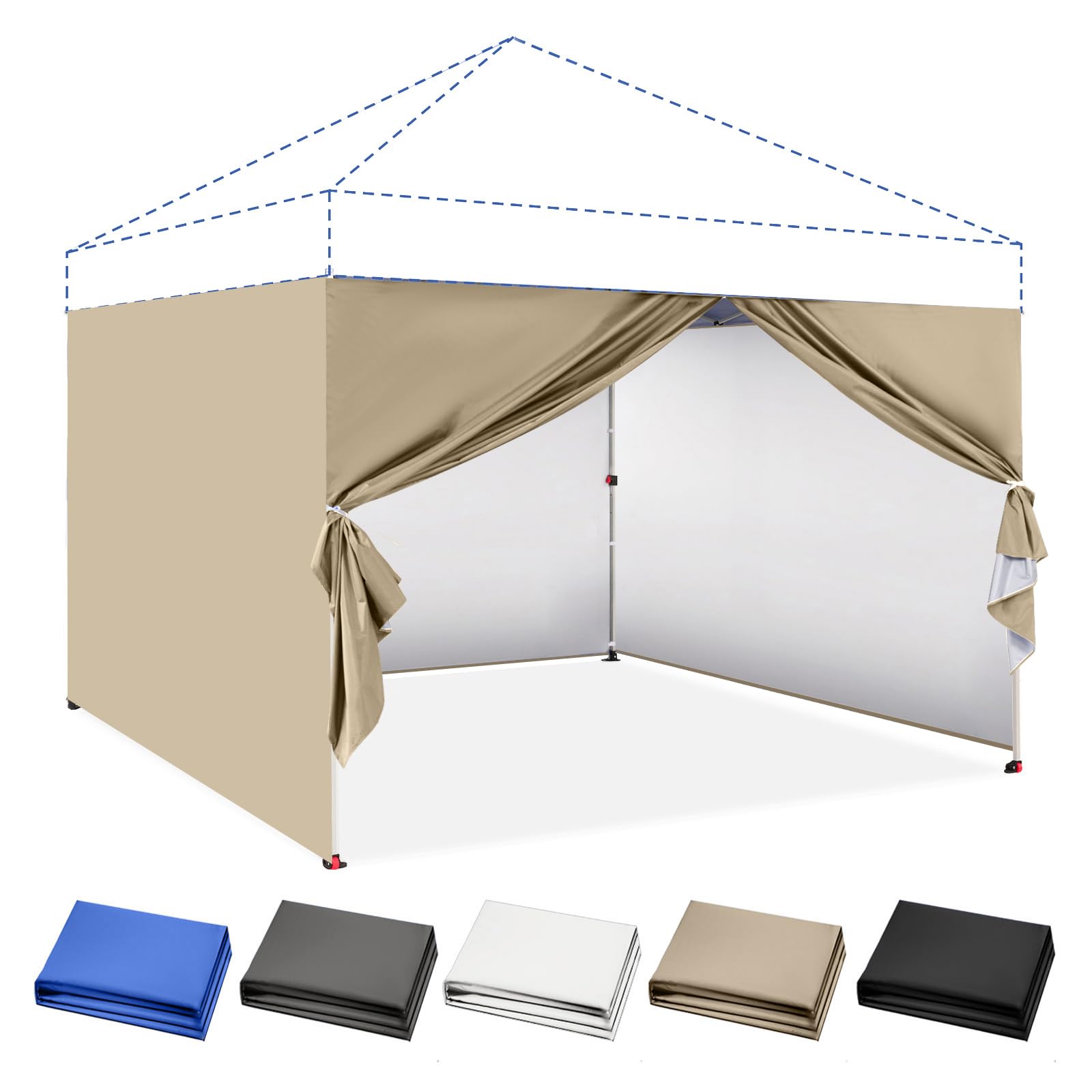 CROWN SHADES 10x10 sidewall 4-pack beige for privacy and weather protection