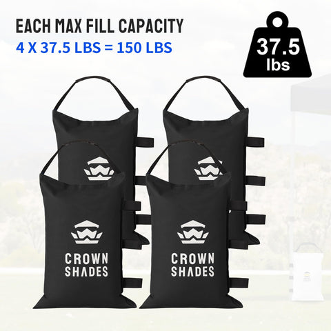 Crown Shades carry handles boost portability for quick on-site setup.