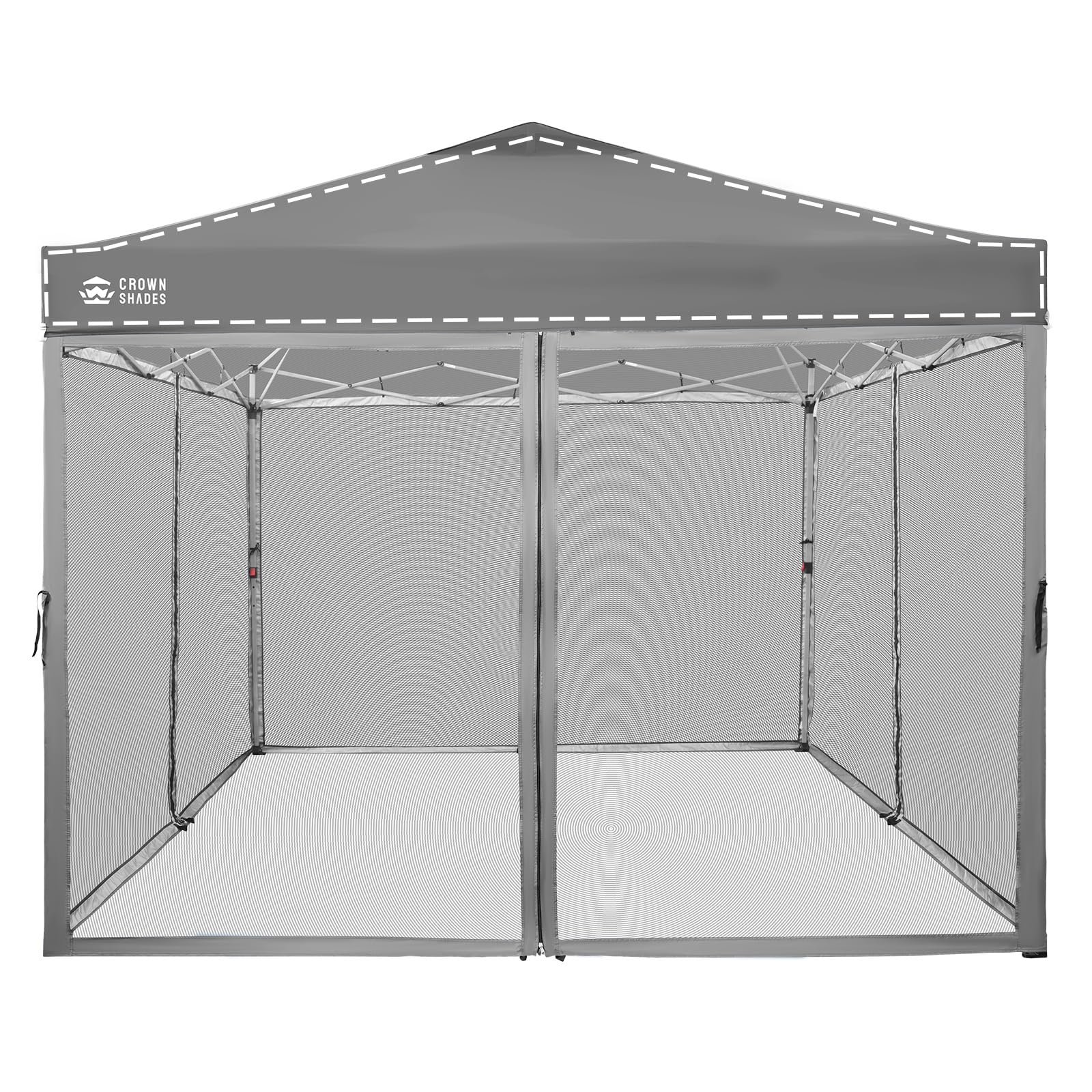 CROWN SHADES gazebo mosquito net for 10x10 with full-side zipper