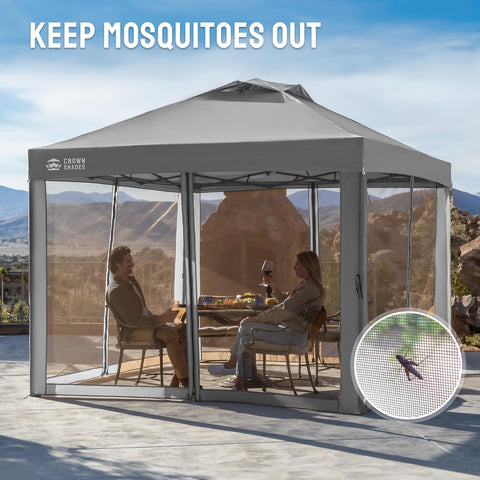 CROWN SHADES pop-up canopy mesh sidewall with zipper for easy entry