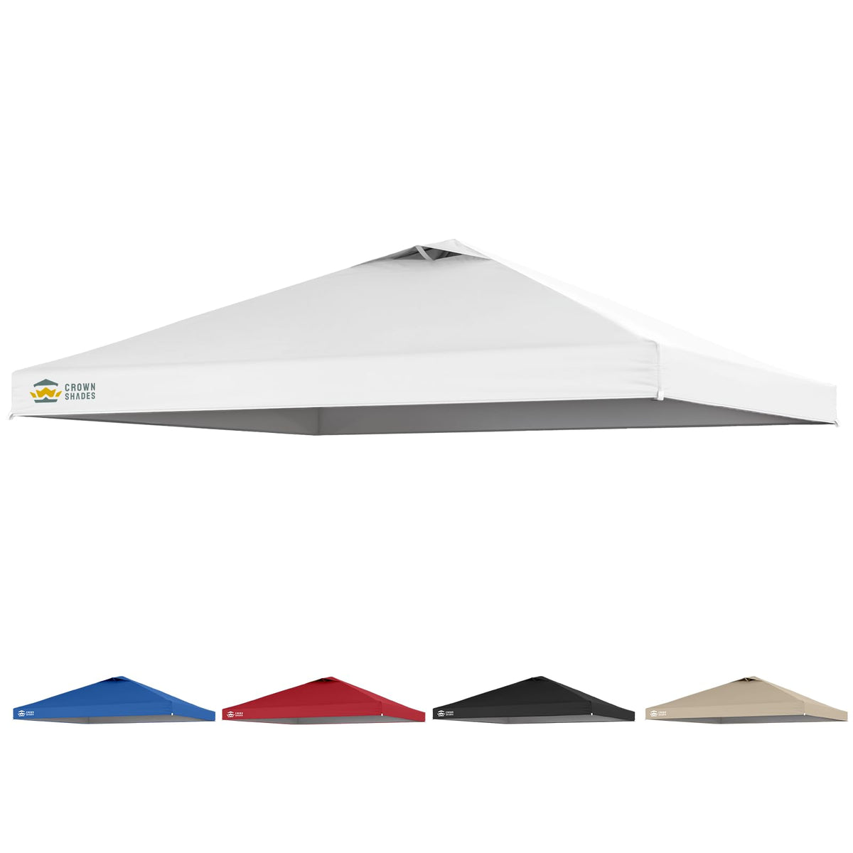 CROWN SHADES RM144 12x12 top with silver-coated air vent for cooler shade.