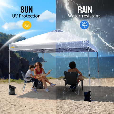 CROWN SHADES RM144 top ideal for backyard use and outdoor events.