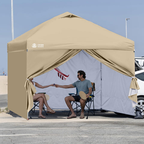 CROWN SHADES sidewall 150D material beige offers durable protection