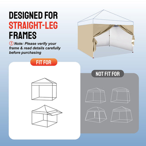 CROWN SHADES sidewall dimension 6.5x10ft beige fits most 10x10 canopies