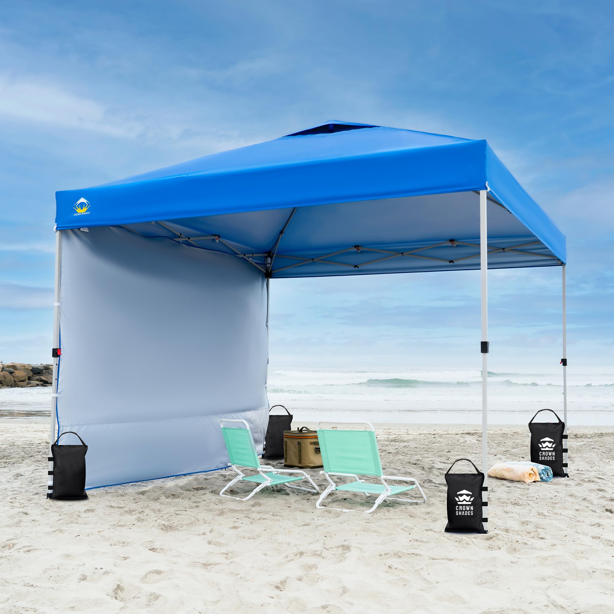 Crown Shades compatible with any surface for versatile outdoor use.