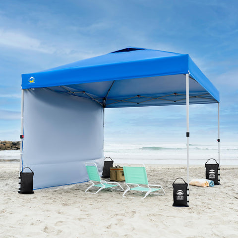 Crown Shades compatible with any surface for versatile outdoor use.