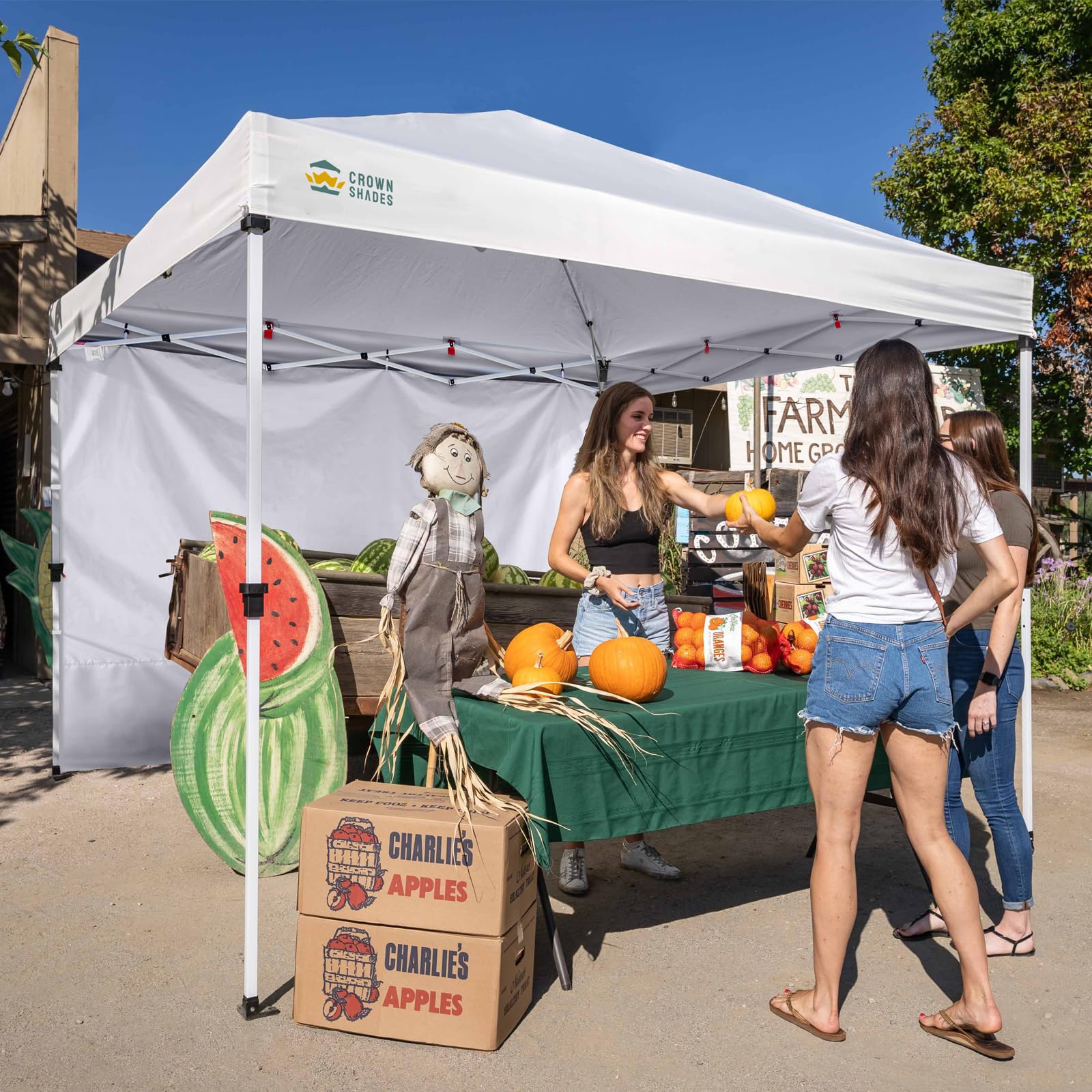 CROWN SHADES SunWall easy-hook mounting for quick, durable setup.