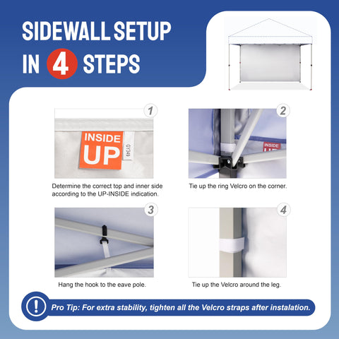 CROWN SHADES SunWall one-pack sidewall, canopy not included.